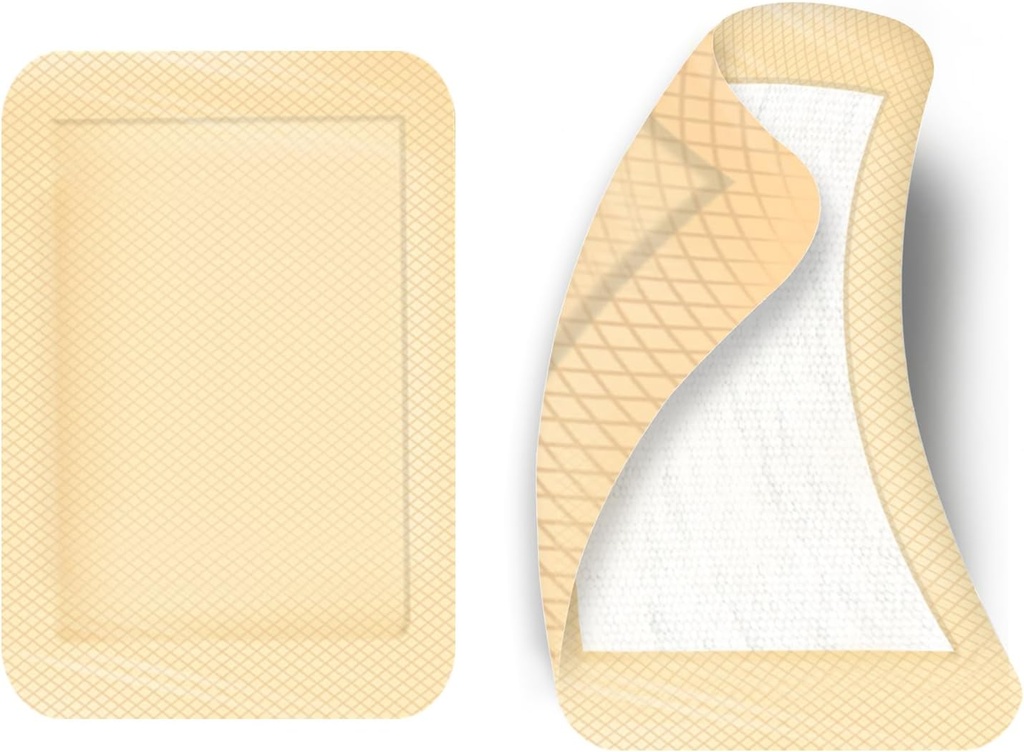 50pcs μεγάλες συγκολλητικές επιδέσμους 4 x 3 Inches Elastic Adhesive Wound Dressing Handage Μεγάλες Επιδέσμους Τραυμάτων First Aid, Χρώμα δέρματος