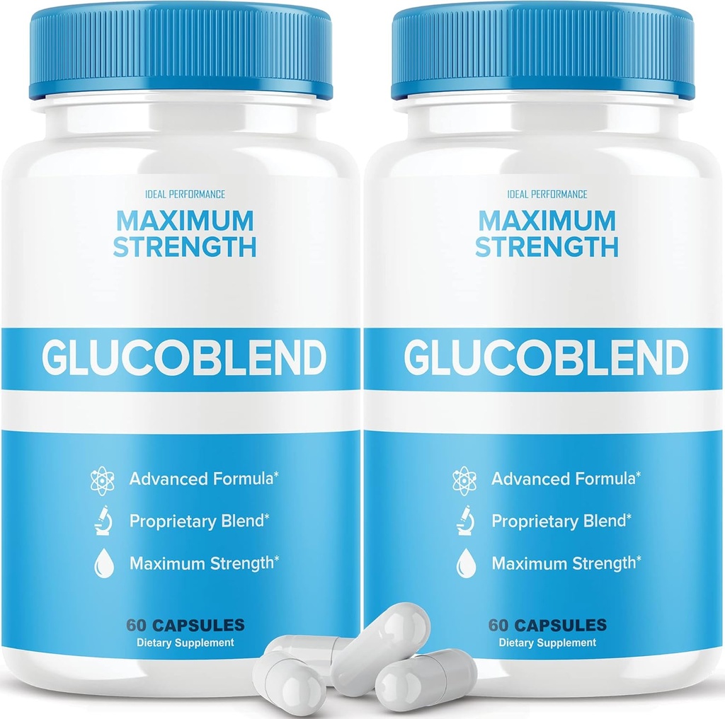 IDEAL PERFORMANCE (2 Pack) Glucoblend Capsules Supplement Pills (120 Capsules)