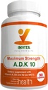 INVITA, ADK συμπλήρωμα βιταμίνης (10.000 IU) – ADK 10 διπλής αντοχής βιταμίνη Α1, D3 & K2-MK7 – Φυσικός που διαμορφώνεται για την υποστήριξη των οστών, της καρδιάς και του ανοσοποιητικού – Μη-ΓΤΟ, Χωρίς γλουτένη, 90 κάψουλες (3 Μήνας)