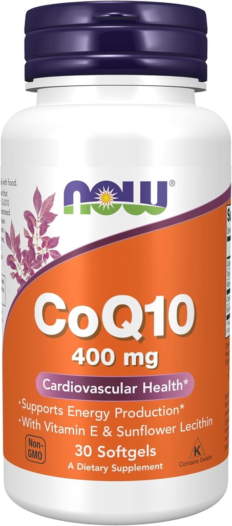 Şimdi Gıdalar Tamamlar, CoQ10 400 mg, Farm Grade, Fermentation tarafından üretilen All-Trans Form, 30 Softgels