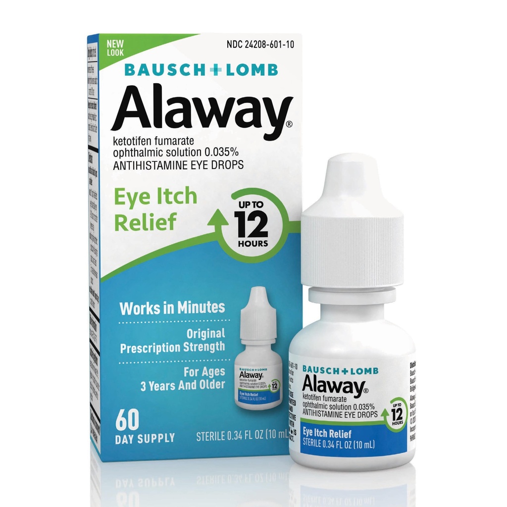Alaway Antihistamin Eye Drops for Itchy Eyes, Fast-Acting, Up to 12 Saat Göz Itch Relief, Klinik Olarak Test Edilmiş Prescription-Str Formula, 0.34 Fl Ozth Formula, 0.3