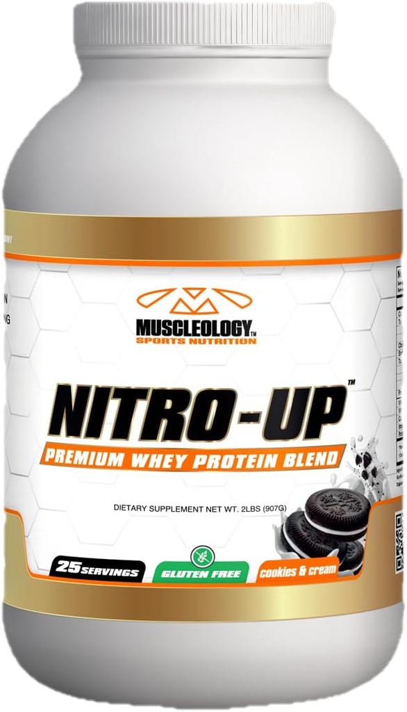 MUSCLEOLOGY Nitro-Up Hydrolyzed Whey Isolate Protein, Kurabiyeler ve Krem, 2 Pound