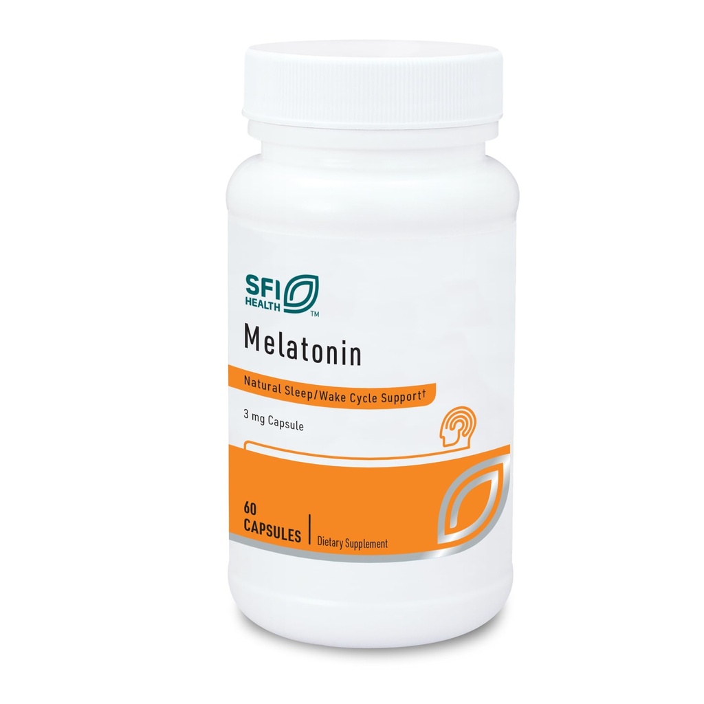 Klaire Labs SFI Health Melatonin 3 Milligrams - Erkekler ve Kadınlar için Uyku Desteği (60 Vejetaryen Capsules)