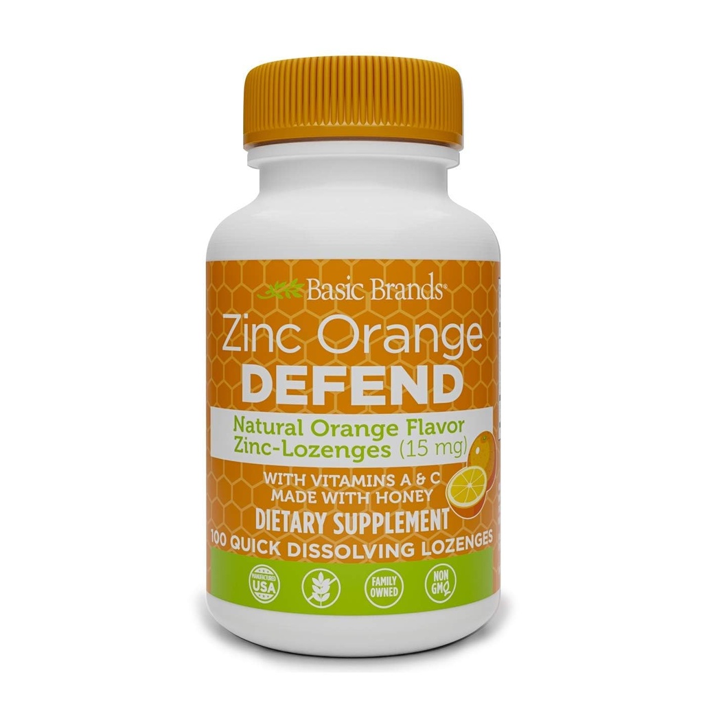 Temel Brands çinko Lozenges, 100 Kont, Orange