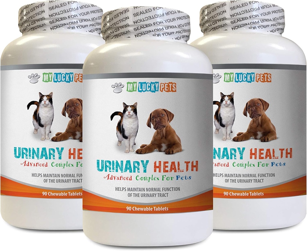 Kedi Urinary vitami - Evcil hayvanlar Urinary Health Kompleksi - Köpekler ve Kediler için - Gelişmiş Bladder Desteği - Cats için Cranberry Relief - 3 Şişeler (270 Tedaviler)