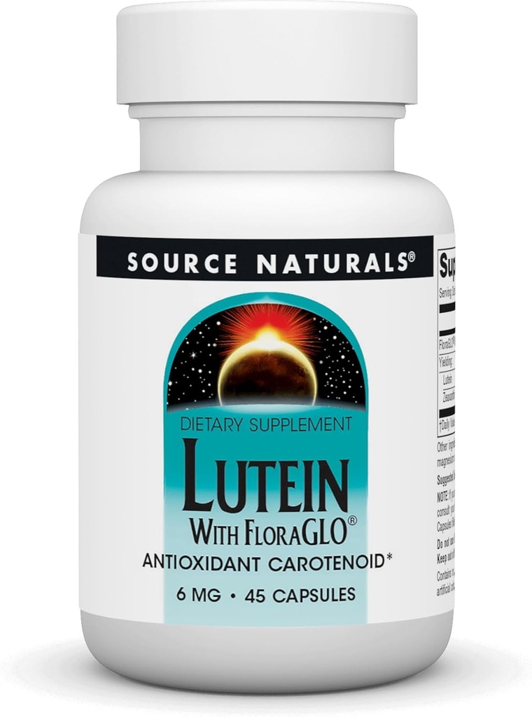 Source Naturals Lutein with FloraGLO, Antioxidant Carotenoid* -6 mg, 45 Capsules