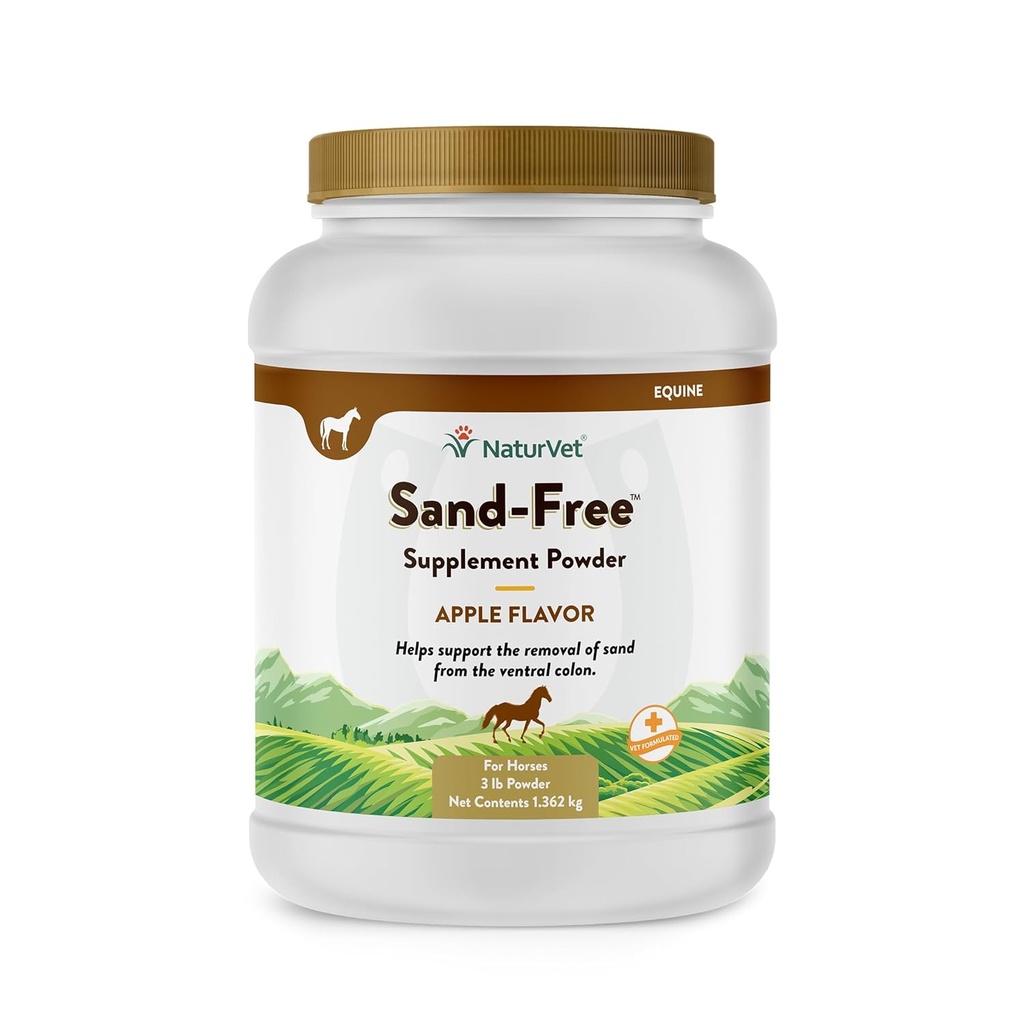 NaturVet – Sand Free Horse Toz – 3 lbs – Sağlıklı Intestinal Function – Sand'ı Ventral Koloninden Çıkarın – Tasty Apple Flavor ile Geliştirildi