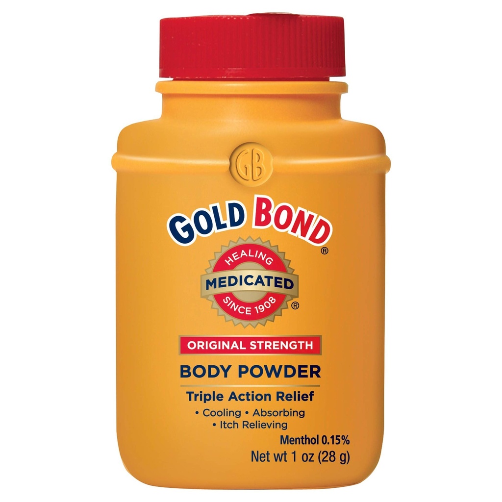 GOLD BOND Talc-Free Medicated Original Strength Body Toz Seyahat Boyutu, 1 Oz (4 Pack)