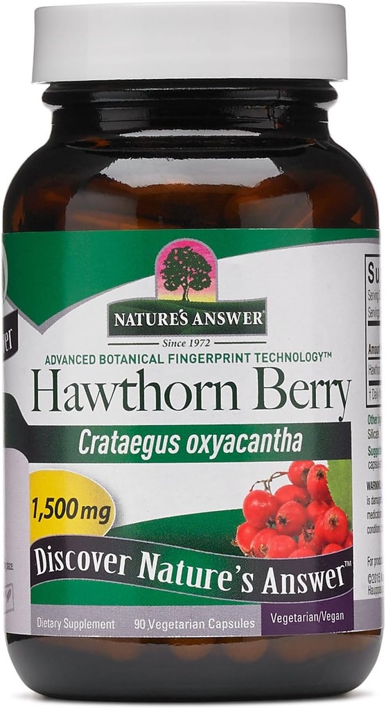 Nature's Answer Berry | Helps Sustain a Health Cardiovascular System | Gluten-Free, Non-GMO & Kosher Sertifikalı | Veggie Capsules 90ct