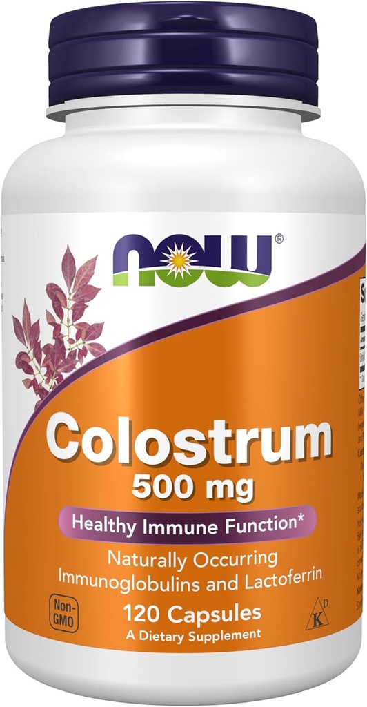 Şimdi Gıdalar Tamamlıyor, Colostrum 500 mg, Doğal olarak Immunoglobulins ve Lactoferrin, 120 Veg Capsules