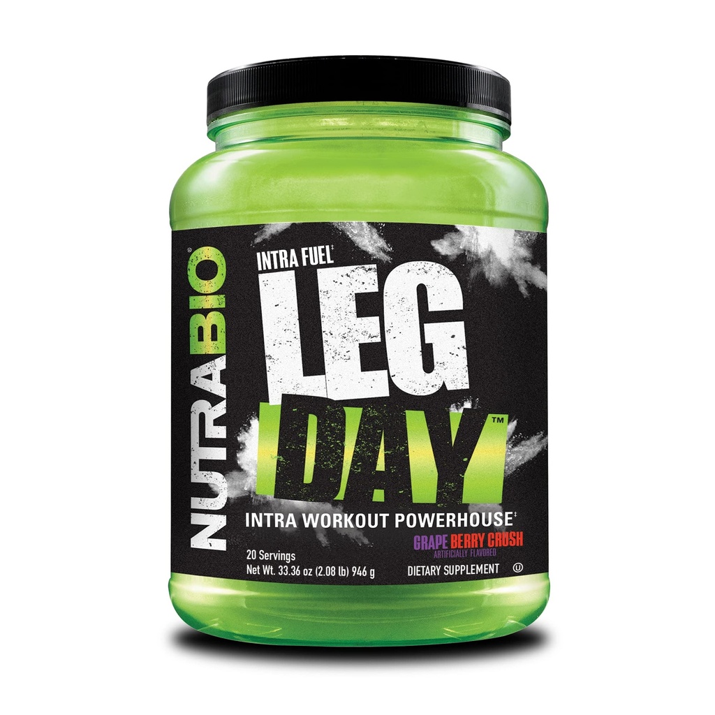 NutraBio Leg Day Intra Workout Toz – Advanced Carb Supplement with Cluster Dextrin & Electrolytes – Carb Toz with EAAs/BCAAs – Cyclic Dextrin for Performance – Grape Berry, 20 Servisler