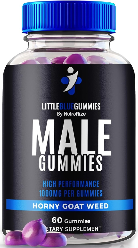 Erkekler için küçük Blue Gummies, Premium Erkek Günlük Beslenme, Little Blue Gummy, All- Natural Multivitamin for Peak Performance and General Health, Resmi İncelemeler (60 Gummies)
