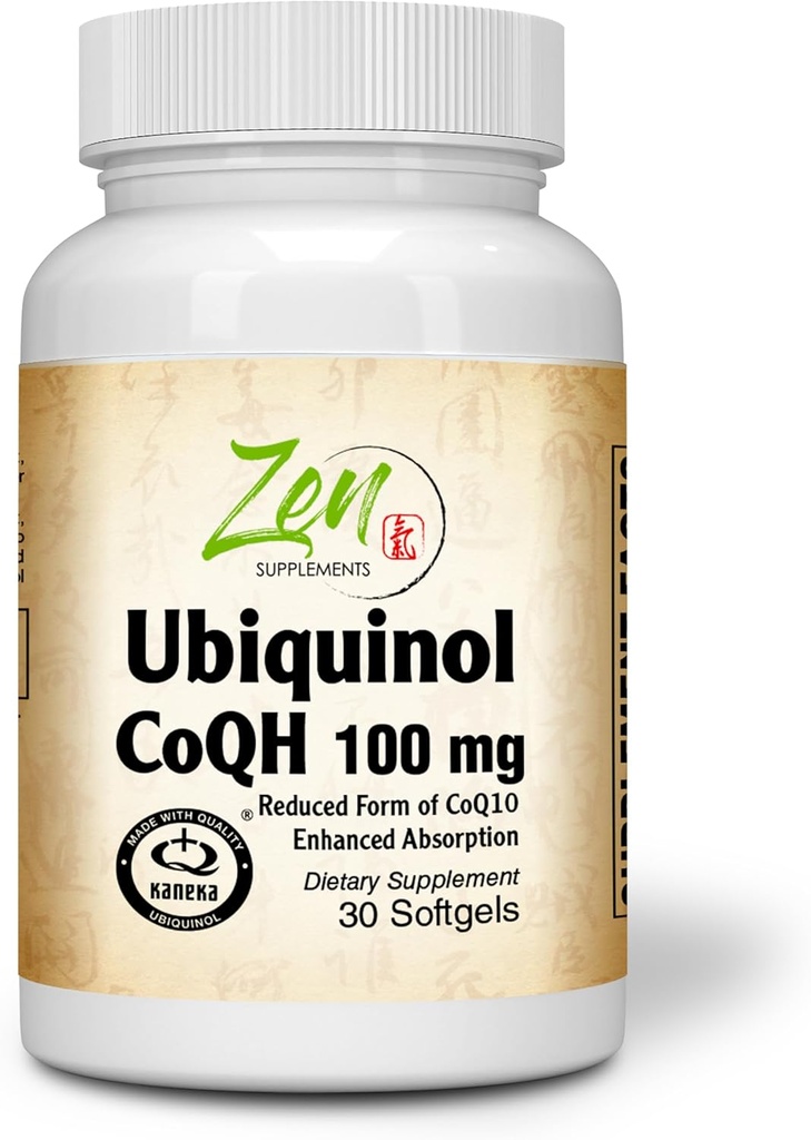 Zen Supplements Ubiquinol Coq H 100 mg - 30-Softgel