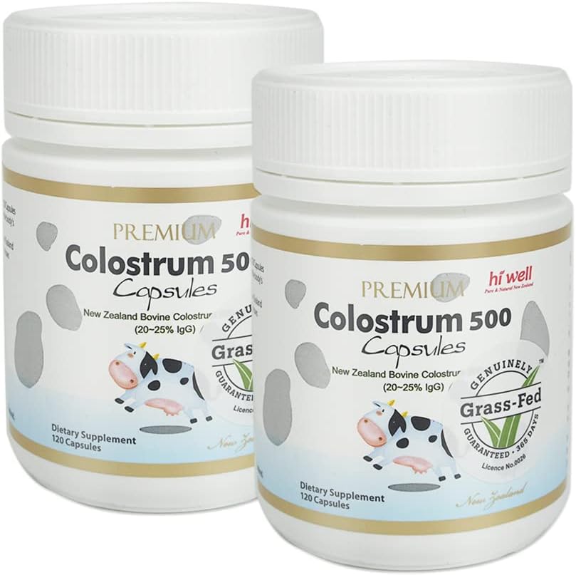 (Συσκευασία των 2) Γεια σας Well Premium 100% Καθαρή Νέα Ζηλανδία Βοοειδή-Fed Colostrum 500 120 κάψουλες