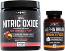 ONNIT Nootropic + Preworkout Stack - Alpha Brain (90ct) + Σύνολο οξειδίου του αζώτου (Harvest Fruit)