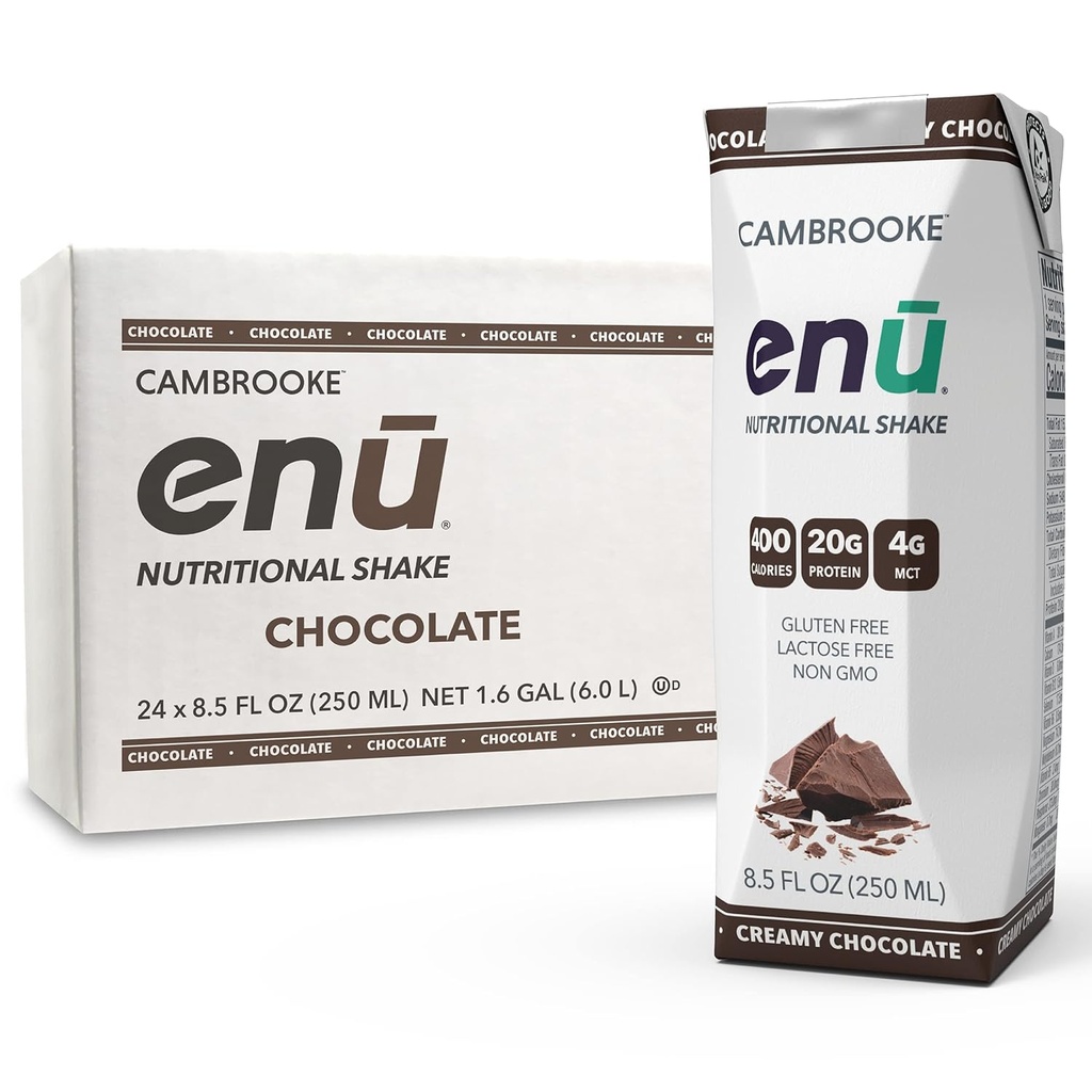 ENU Nutrition Shakes - 20g Protein | 400 Calories - Meal Replacement for Weight Gain (Chocolate, Pack of 24)
