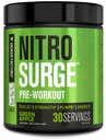 Jacked Factory NITROSURGE Pre Workout Supplement - Endless Energy, Instant Strength Gains, Clear Focus, Intense Pumps - NO ATM & Güçlü Preworkout Energy Toz - 30 Hizmet, Yeşil Apple