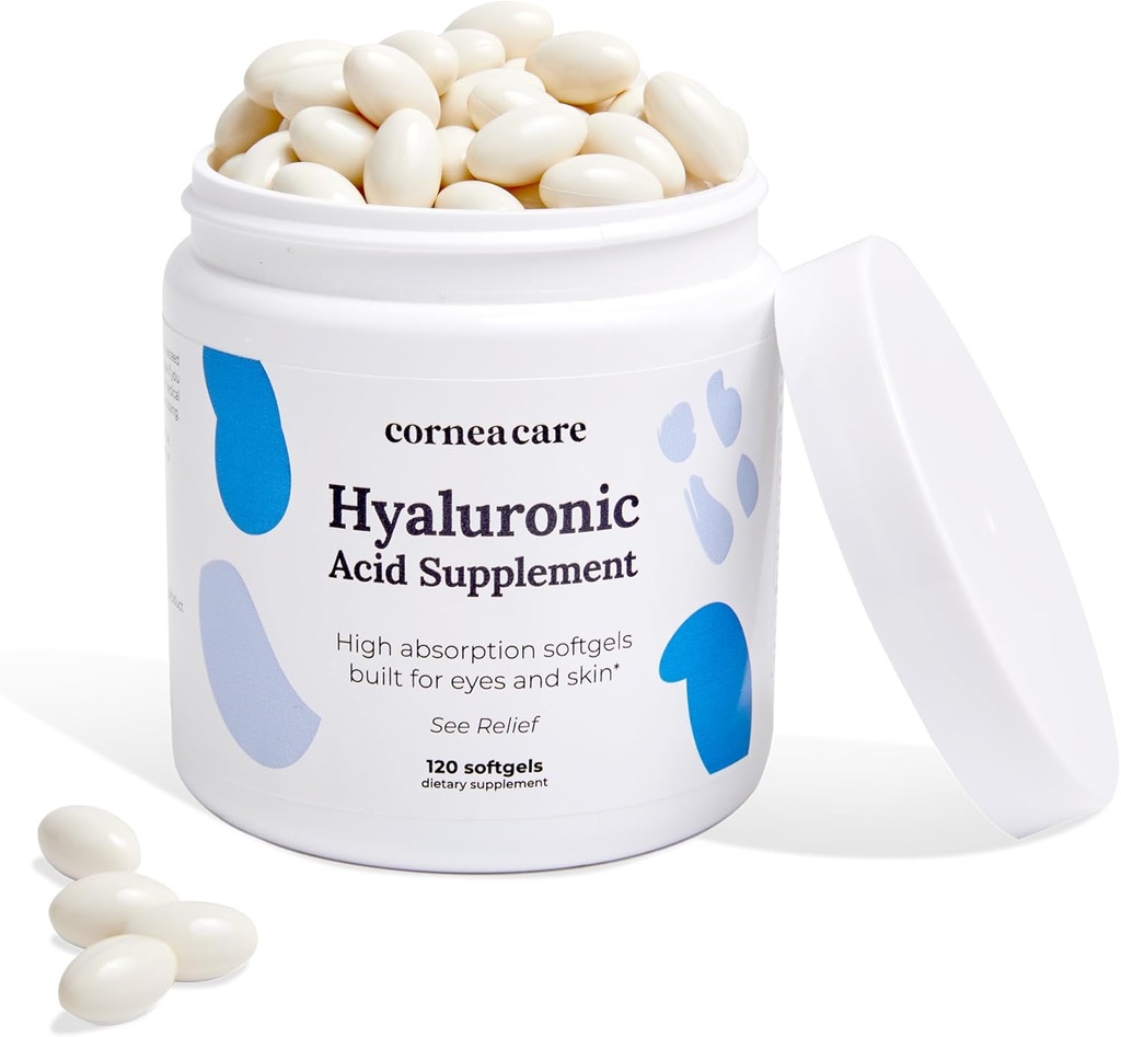 CorneaCare High Abxia Hyaluronic Acid | Hyaluronic Acid Supplements | Hydration Tabletler | Anti Aging Supplement | Eye Vitamins | Eye Supplements | 120 Softgels
