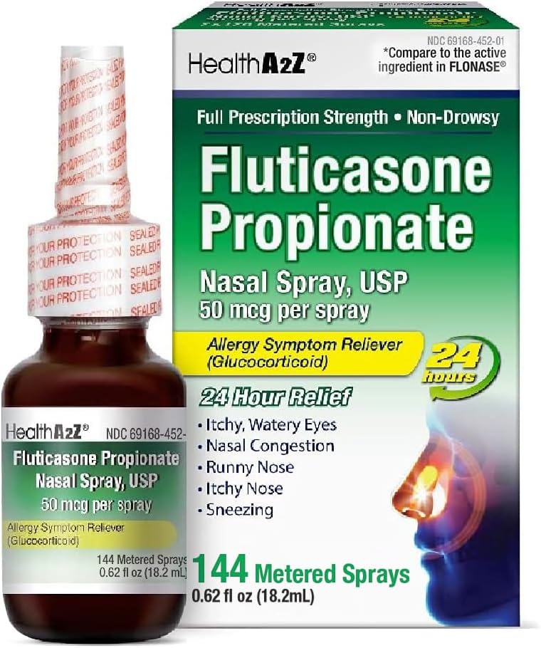 SağlıkA2Z® Fluticasone Capsule Nasal Mix | 50 mcg per Spray | 24 Saat Antihidrasyon | 144 parfüm | 0.62 fl oz. (18.2mL) (0.62 fl oz. (Pack of 1))