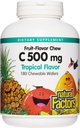 Doğal Faktörler, Çocuklar Ç 500 mg Vitamini, Immune Health, Bones, Dişler ve Gums, Tropikal, 180 Kont (kısa Sayısı 1)