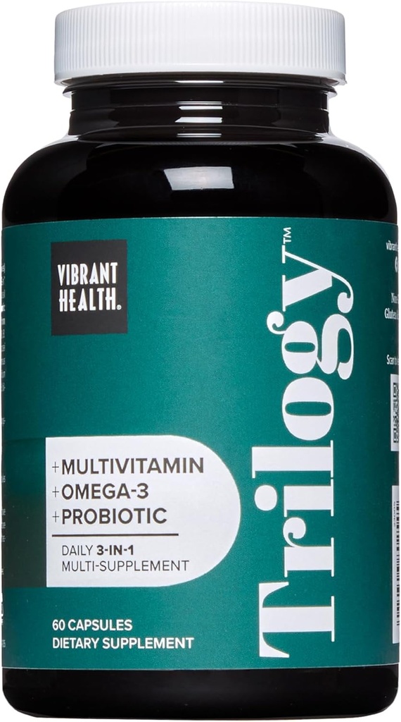 Vibrant Health, Trilogy, Probiyotik Multivitamin, Omega-3, A, B12, C, D3, E, Selenium, Magnezyum & çinko, 30 Hizmet