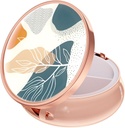 Rouidr Pill Box, 3 Karşılaştırmalı Tıp Pill Case, Small Metal Travel Medicine Box for Purse & Pocket, Rose Gold, Abstract Boho Leaf