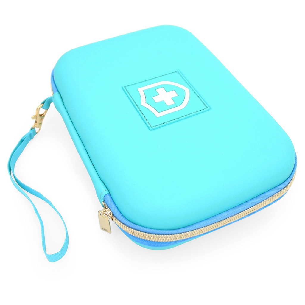 CASEMATIX 8" Turquoise Asthma Inhaler περίπτωση για ταξίδια ταιριάζει Spacer, μάσκα και αξεσουάρ, Περιλαμβάνει μόνο περίπτωση