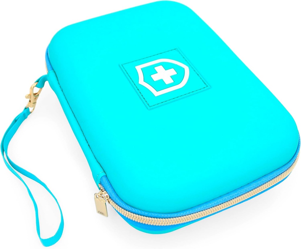 CASEMATIX 8" Turquoise Asthma Inhaler περίπτωση για ταξίδια ταιριάζει Spacer, μάσκα και αξεσουάρ, Περιλαμβάνει μόνο περίπτωση