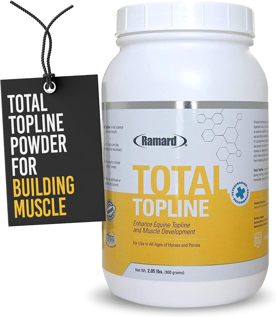 Ramard Total Topline Toz At Supplements - Foals ve Horses için Kurtarma sırasında Kas Dokun - Protein & Amino Enerji At Supplement - 2lb Tub