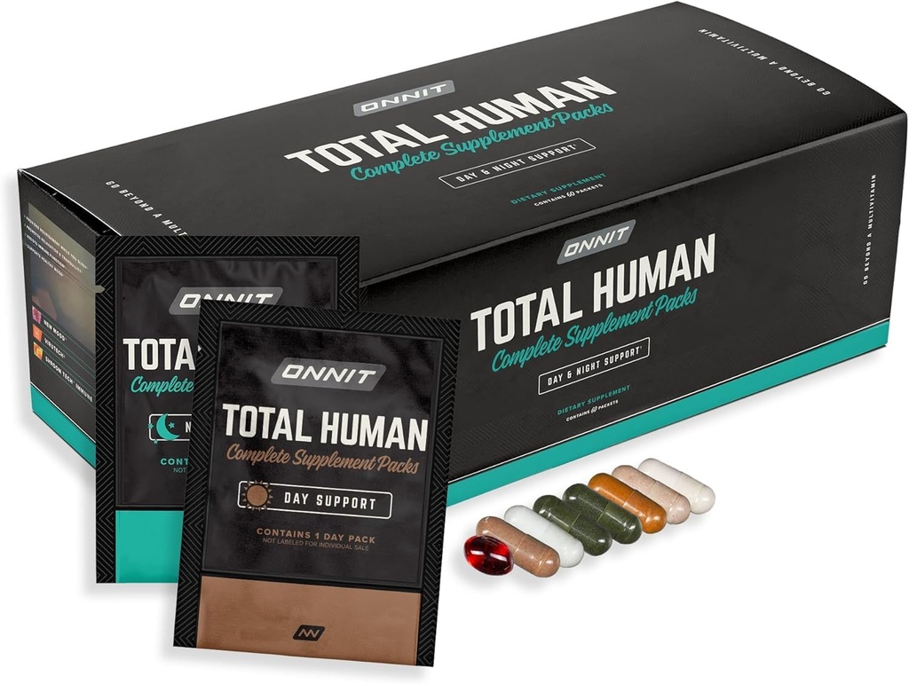 ONNIT Total Human Day ve Night Vitamin Packs for Men and Women,Capsule, Adult Multivitamin, 30-Day Supply