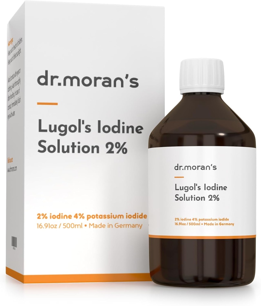 LUGOL'S Iodine 2 Çözüm | USP/PH. EUR. | 16.91oz | Almanya'da Made in Germany