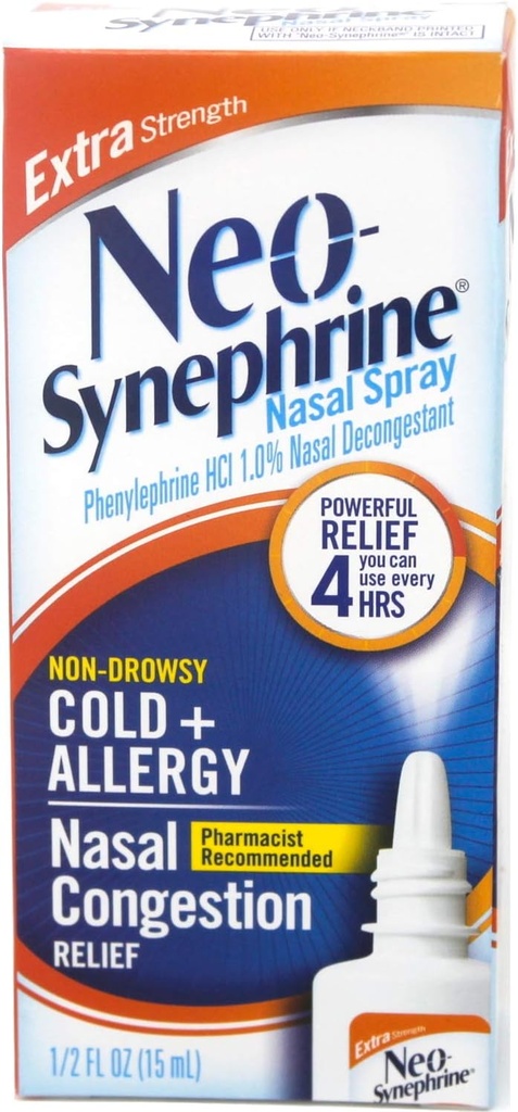 Neo-Synephrine Nasal Spray, Ekstra Kuvvet Formula, 0,50 Her birinin (Value Pack of 3)