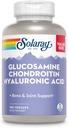 SOLARAY Glucosamine Chondroitin Hyaluronik Asit, Sağlıklı Kemik ve Ortak Destek Supplement Plus C Gelişmiş Aborpsiyon, Lab TY, 60 Günlük Garanti, 60 Hizmet, 180 VegCaps