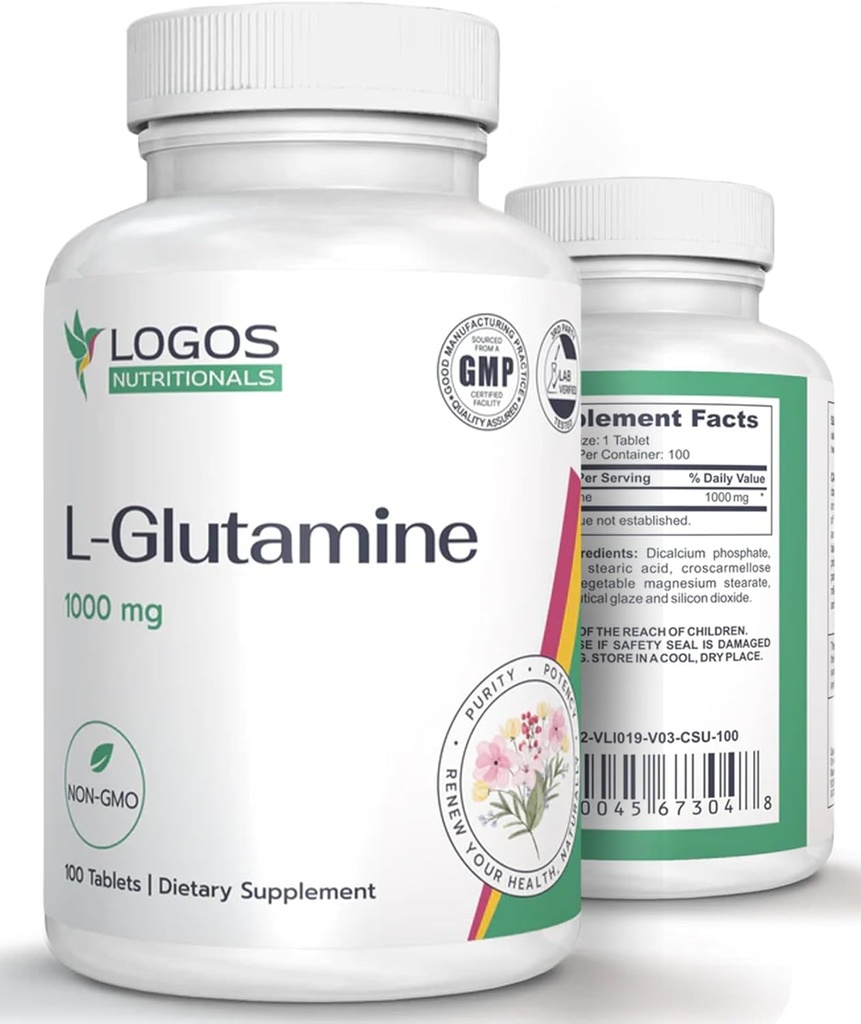 L Glutamine 1000 mg | Muscle Tounds | Non-GMO L-Glutamine for Gut Health and Lining | Unflavored Pills (100 Count)