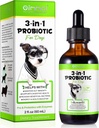 Köpekler için Probiyotik, Doğal 3 1 Dog Probiyotik Drops Relieve Diarrhea, Supports Gut Health, Itchy Skin, Allergies, Immunity, Digestive Enzyme for Dog Supplement, Bacon Flavor - 60 ml / 2 floz