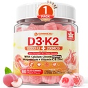 D3 K2 Gummies 5000IU / 10.000 I with 500 mguba + K2 (MK-7) 20006, Magnezyum, C & çinko, Ekstra Kuvvet - Bones için Ultimate Absorbency, Teeth, Vegan, 60 Kont (Polonya, 1,5)