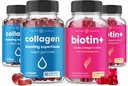 NutraChamps Πλήρη μαλλιά, δέρμα & νύχια Bundle. Βιοτίνη, κολλαγόνο, κερατίνη