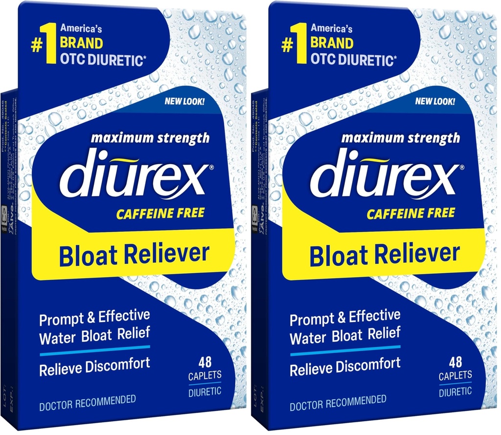 Diurex Max - maksimum Güçlü Caffeine-Free Diuretic Water Pills - Daha İyi ve Daha Az Ağır Hisset, 48 Kont (Pack of 2)