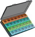 Aylık Pill Organizer, 28 Günlük Pill Box 1 Zaman Toz-Proof Case ile Bir Gün, Büyük 4 Haftalar Bir Ay Pill Case Konteyner, Günlük Vitamini Piller/Medicine/Fish Oil /Supplements (Renkli)