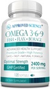 Onaylanan Bilim Omega 3-6-9-2400mg Günlük Balık, Flaxseed ve Borage Oils E - Wellness Support - Non-GMO, Mercury-Free - 120 Softgels - 2 Ay Supply Supply