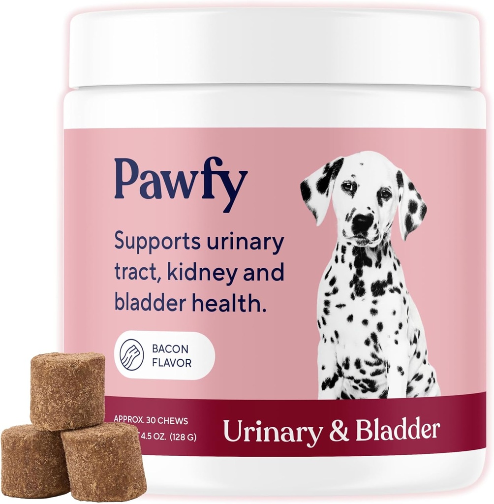 Pawfy Dog UTI Supplement | Cranberry & D-Mannose for Urinary Tract & Bladder Health | Yaşlı Köpekler için ideal | Urinary Tract Enfeksiyon Kontrolü | Köpekleri ve Supplements - 30 Chews