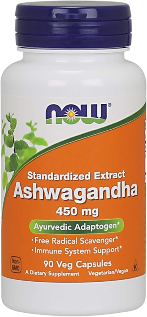 Şimdi Gıdalar Ashwagandha, 450 Milligrams 90 Veg Capsules (2-Pack)