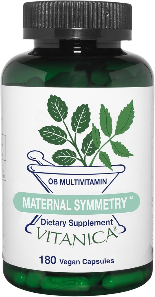 Vitanica Maternal Symmetry, Prenatal ve Postnatal Vitaminler, Vegan/Vegetarian, 180 Capsules