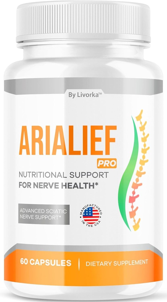 LIVORKA Arialief Pro Capsules for Sciatica, Arialeaf Nutritional Support for Nerve Health, Arialeaf Prime Palm Sciatica, Aria Leaf Primepalm Aria LIEF Vitamin, 1 Ay