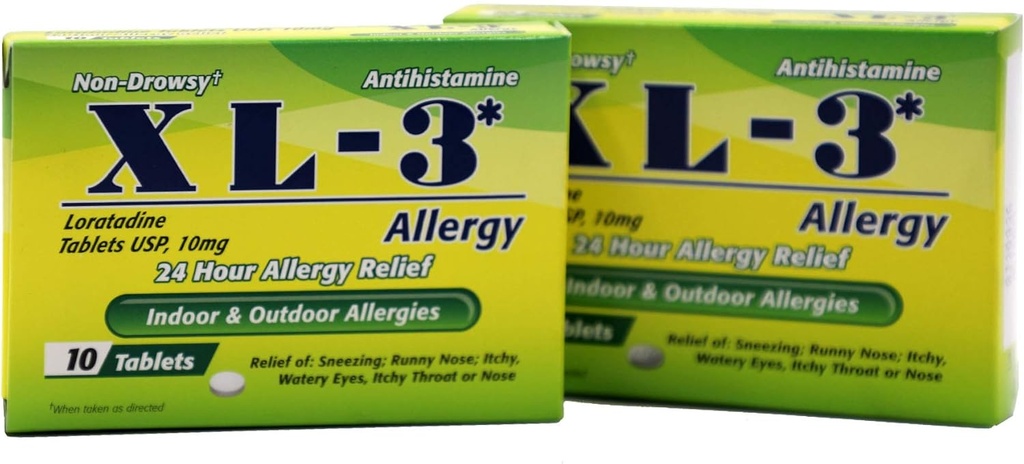 XL-3 Alerji, 24 Saat Antizenfeksiyonu, 2-Pack her 10 Tabletle