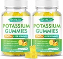 Potasyum Gummies 1000 mg, Yüksek Potency Pyumları Yetişkinler Kadınlar ve Erkekler için Gummies, Destek Leg Cramps & Muscle Health, Sugar-Free, Pinele Flavor, 120 Count