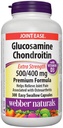 Webber Naturals Glucosamine Chondroitin D3, ekstra güç, 500/400 mg, Premium Formula, 300 Kolay yutma kapsülleri