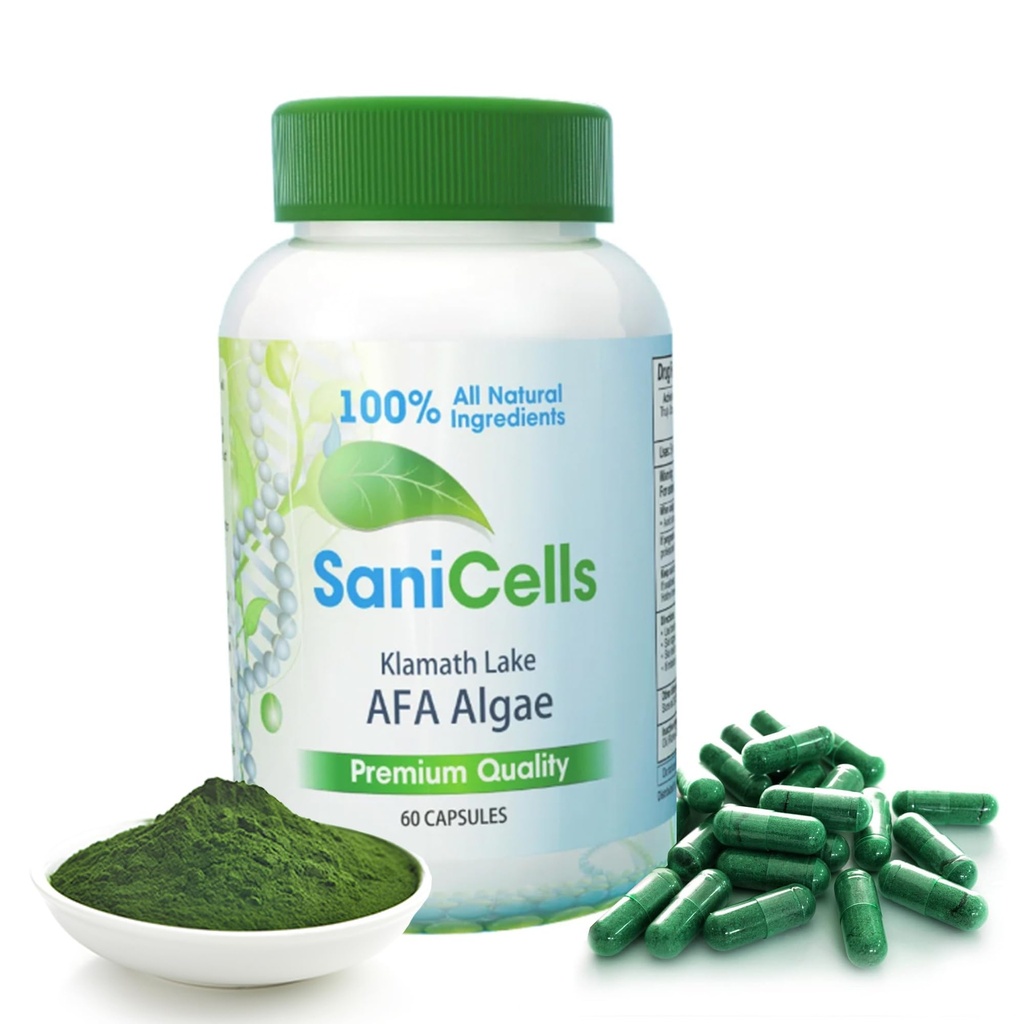 TROYA Sani Hücreleri AFA Blue-Green Algae Capsules | Stem Hücreleri Organik Superfood | Destekler Enerji, Ruh Clarity ve Detoxification | Celulas Madre Ortak Destek & Kas Ağrısı - Immune System Support