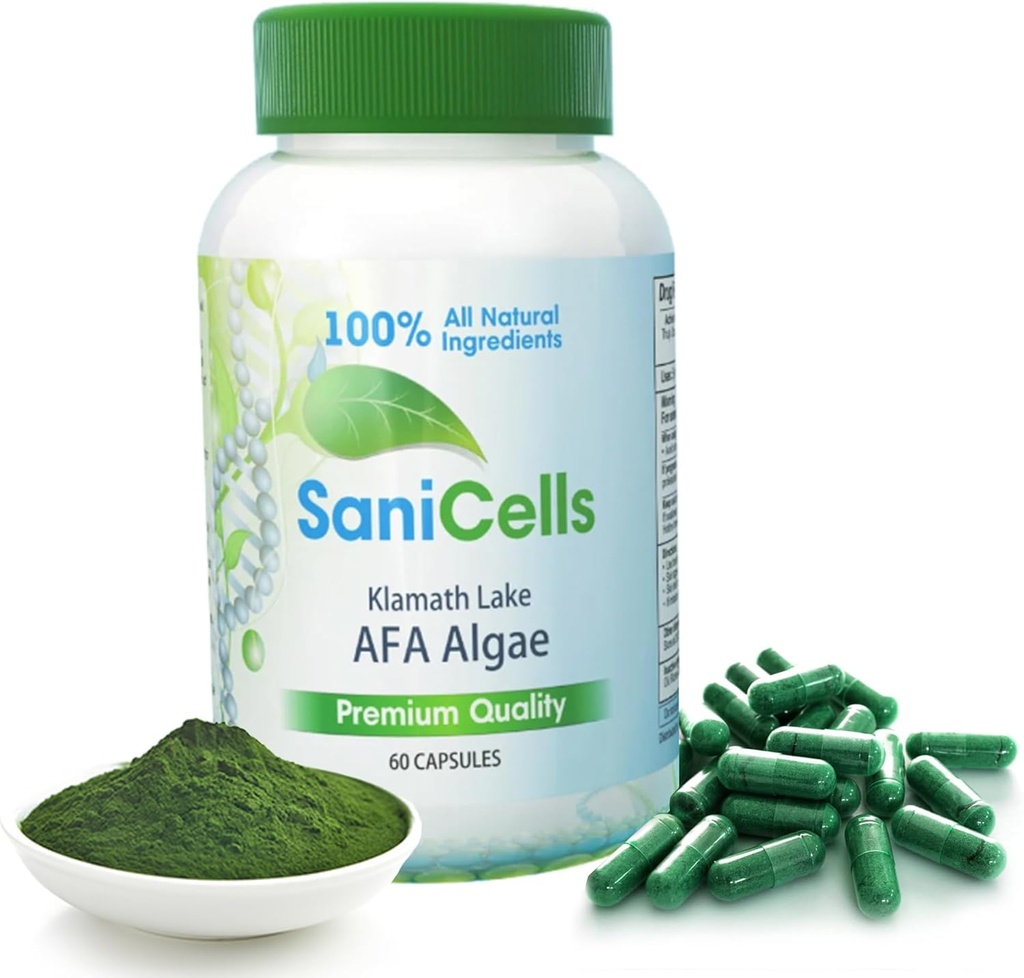 TROYA Sani Hücreleri AFA Blue-Green Algae Capsules | Stem Hücreleri Organik Superfood | Destekler Enerji, Ruh Clarity ve Detoxification | Celulas Madre Ortak Destek & Kas Ağrısı - Immune System Support