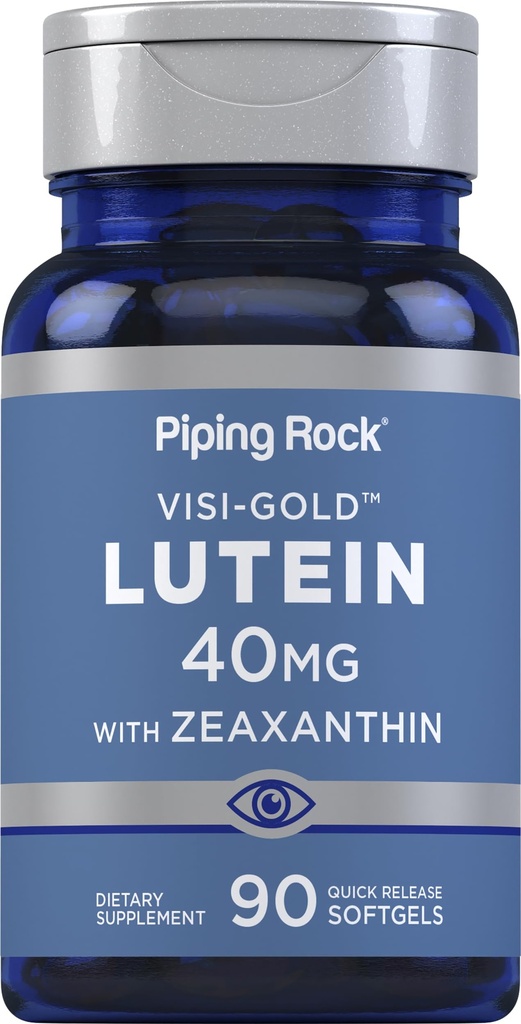 Piping Rock Lutein with Zeaxanthin 40 mg | 90 Softgels | Eye Health Supplement from Marialtı Extract | Non-GMO, Gluten Free
